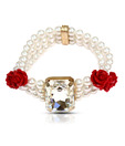 Spyra Floral Coral Fantasy & Japanese Pearl Bracelet