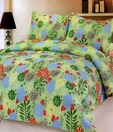 Tima Green Floral & Foliage Double Bed Sheet