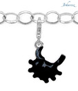 Johareez Sterling Silver Black Enamel Charm Bracelet