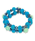 Spyra Modish Blue Crystal & Coral Bracelet