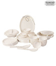 Diamond Crockery White Melamine Dinner Set - 31 Pcs