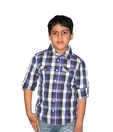 ShopperTree Blue & Black Checkered Shirt For Kids