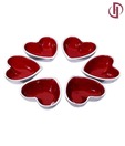 Design Hut Bright Red Little Heart Sauce Bowl Set- 6 Pcs