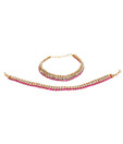 Adhira Attractive Pink Beaded Anklet Pair