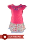 Nauti Nati Pink & Blue Tee Skirt with Top For Kids