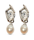 Raaga Jewels CZ Embedded Pearl Drop Earrings