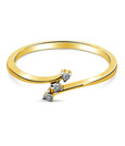 Sanskruti 3 Diamond Yellow Gold Ring