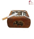 Home Sparkle Ashtray With Black Elephant Design