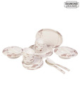 Diamond Crockery Light Brown & White Dinner Set - 31 Pcs