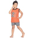 Yobro Orange & Black Boys Nightsuit