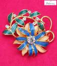Johareez Stunning Enamelled Brass Brooch