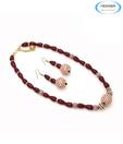 Vendee Vibrant Maroon Necklace Set