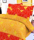 Sleepwell Mustard Leaf Pattern Double Bed Sheet