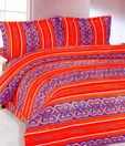 Home Candy Peppy Orange & Purple Double Bed Sheet