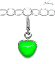 Johareez Sterling Silver Green Enamel Charm Bracelet