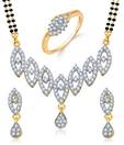 Sukkhi CZ Studded 18K Gold Plated Tanmaniya Set And Ring Combo