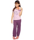 Chicita Purple Printed Girls Nigh suit