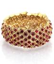 Addons Gold Polished Red Stone Cuff