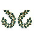 Kshitij Jewels Green Leaf Pattern AD Earrings