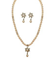 Raaga Jewels Flowery Drop Oval Pearl Necklace Set