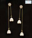 Vendee Elegant CZ Studded Golden Earrings