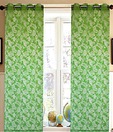Dekor World Green Paisley Eyelet Sheer Curtain