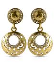 Kshitij Jewels Golden Openwork AD Studded Earrings