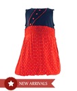 Nauti Nati Red & Navy Blue Bubble Dress For Kids