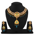 Utsavi Traditional  Design  Blue Necklace Set