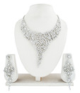 Adhira Elegant Silver Shimmer Swirls Necklace Set