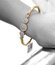 Erato Golden Plated Circular CZ Sterling Silver Bracelet