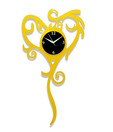 Panache Yellow Long Heart With Long Tail Wall Clock