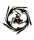 Panache Trendy Black Chakri Wall Clock