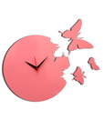 Panache Pink Butterfly Wall Clock