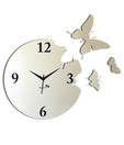 Panache White & Black Butterfly Wall Clock