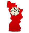 Panache Abstract Red Wall Clock