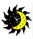 Panache Black & Golden Sun Wall Clock