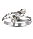 Sanskruti Platinum Finish 3 Diamond Ring