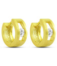 Jpearls CZ Studded Golden Hoops