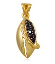 Sincere Black Zirconia Gold Petal Pendant