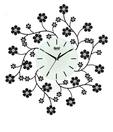 Ajanta Floral Black Wall Clock