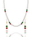 SV Pearls & Jewels Multi Colour Haylee Pearls Necklace Set