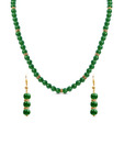 Shopperz Ville Glossy Green Stones Necklace Set