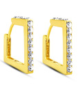 Jpearls CZ Studded Square Cut Hoops