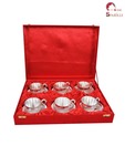 Home Sparkle Silver Plated Set Of 6 Brass Tea Set