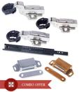 Neeva Set Of 18 Inches Telescopic Channels (2) + Glass Hinges (2) + Catchers (2)