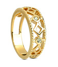 Sincere Hollow Design Swarovski Zircon & Gold Band Ring