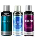Park Avenue Set of 3 (Cool Blue, Good Morning & Storm) Men Deodorant