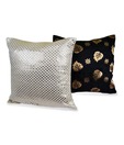 meSleep Silver & Golden Set of 2 Cushion Covers