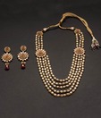 Indianmyra Multi String Floral Motif Kundan Necklace Set